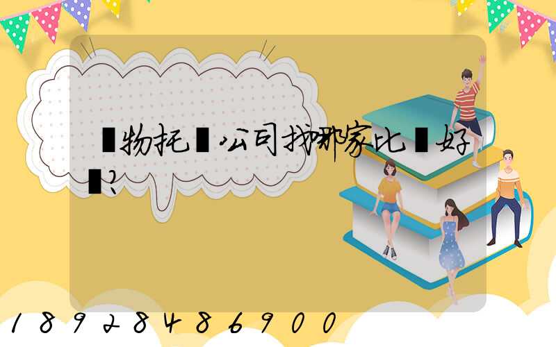 寵物托運公司找哪家比較好？